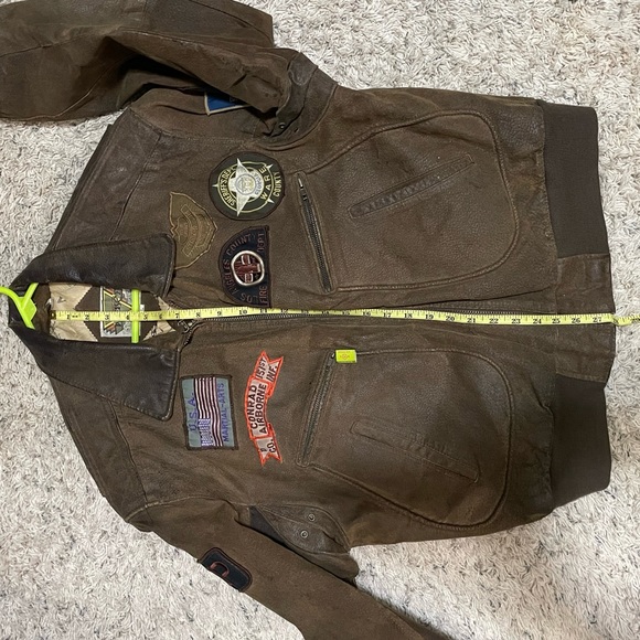 Vintage Phase 2 Men’s Bomber Jacket “100% Genuine Leather and Mapped Lining” - Picture 11 of 12